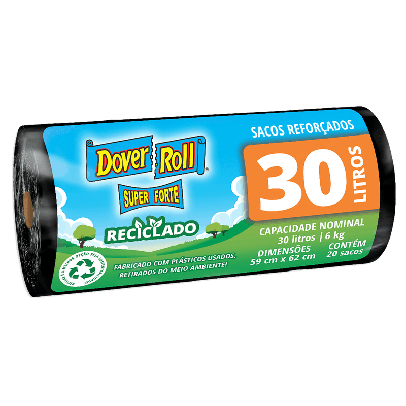 Saco para Lixo Reforçado 30l Dover Roll Super Forte 20 Unidades