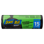 Saco Lixo Dover Roll Resistencia Sustentabilidade e Economia Preto 15 litros Pacote 40 Unidades