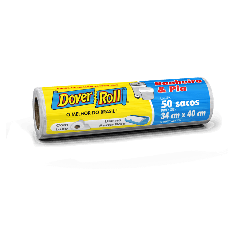 Saco para Lixo Pia e Banheiro 10l Dover Roll 50 Unidades