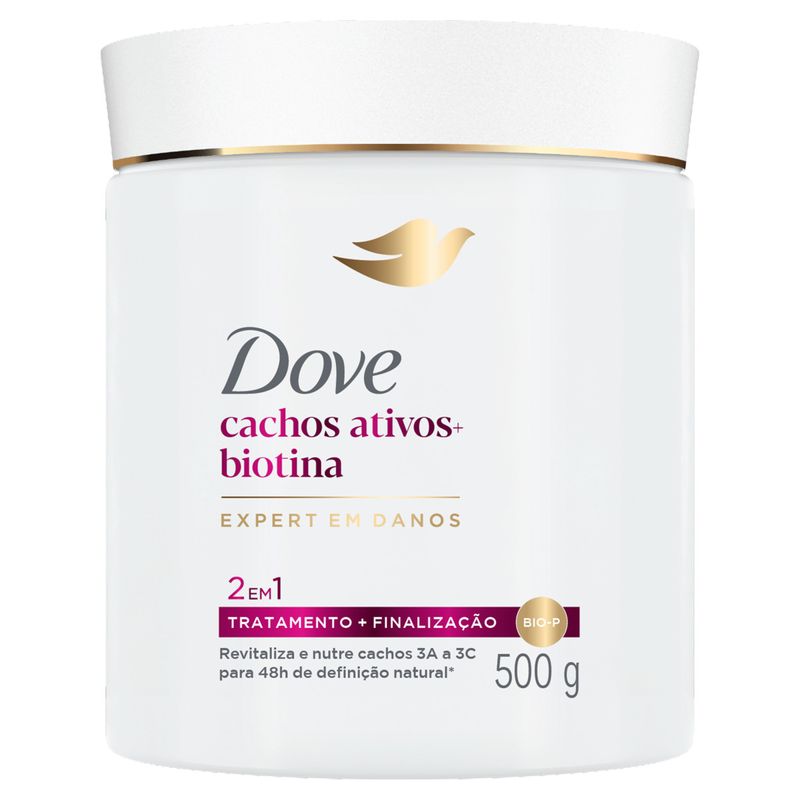 Máscara 2 em 1 Dove Cachos Ativos + Biotina Pote 500g