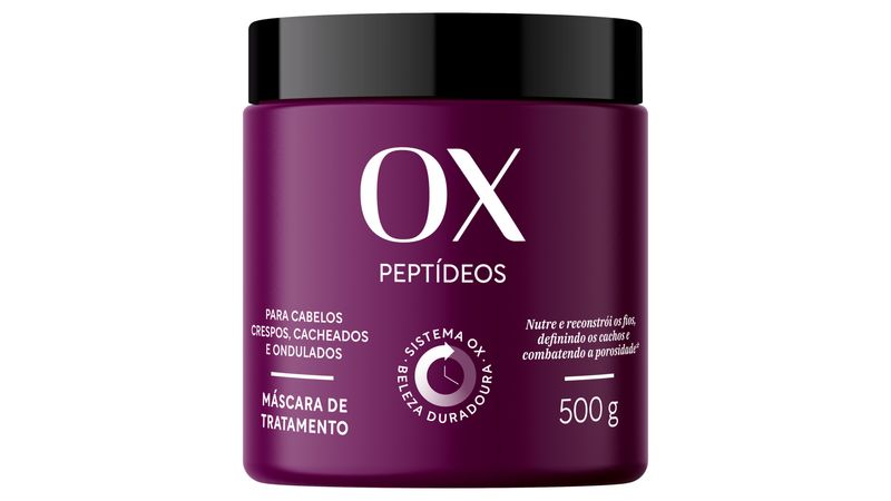 Máscara de Tratamento OX Cosméticos Peptídeos Pote 500g - giassi