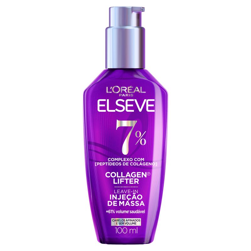 Leave-In L'oréal Paris Elseve Collagen Lifter Injeção de Massa Frasco 100ml Pump