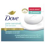 Pack Sabonete Barra Dove Pele Sensível Caixa 3 Unidades 90g Cada Leve Mais Pague Menos