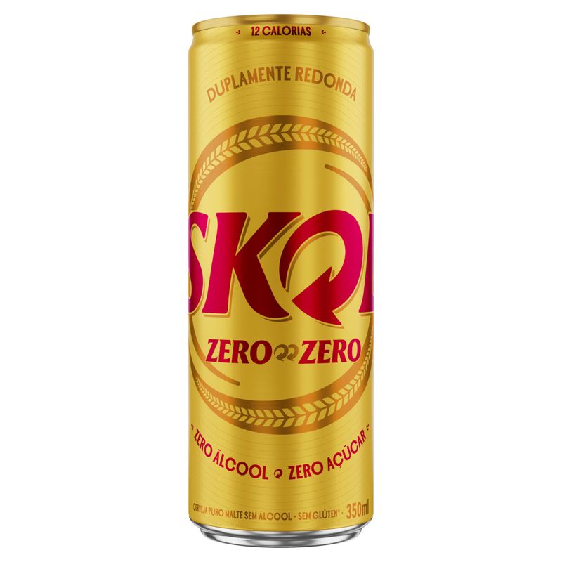 Cerveja Puro Malte Zero Álcool sem Glúten Zero Açúcar Skol Lata 350ml