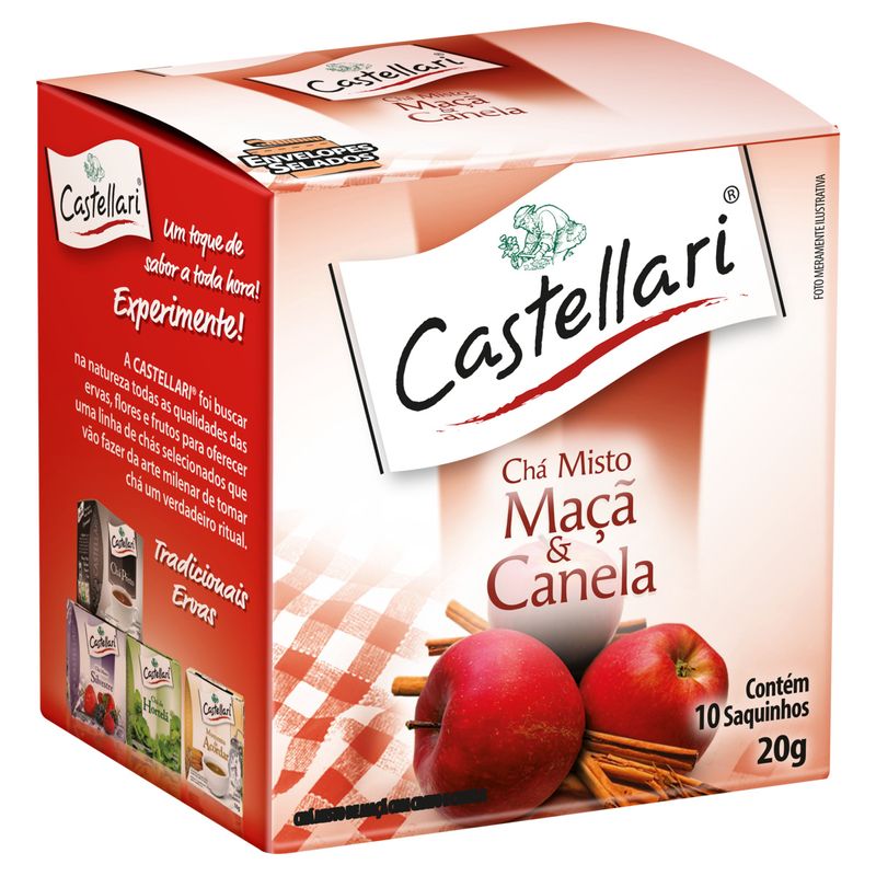 Chá Maçã & Canela Castellari Caixa 20g 10 Unidades