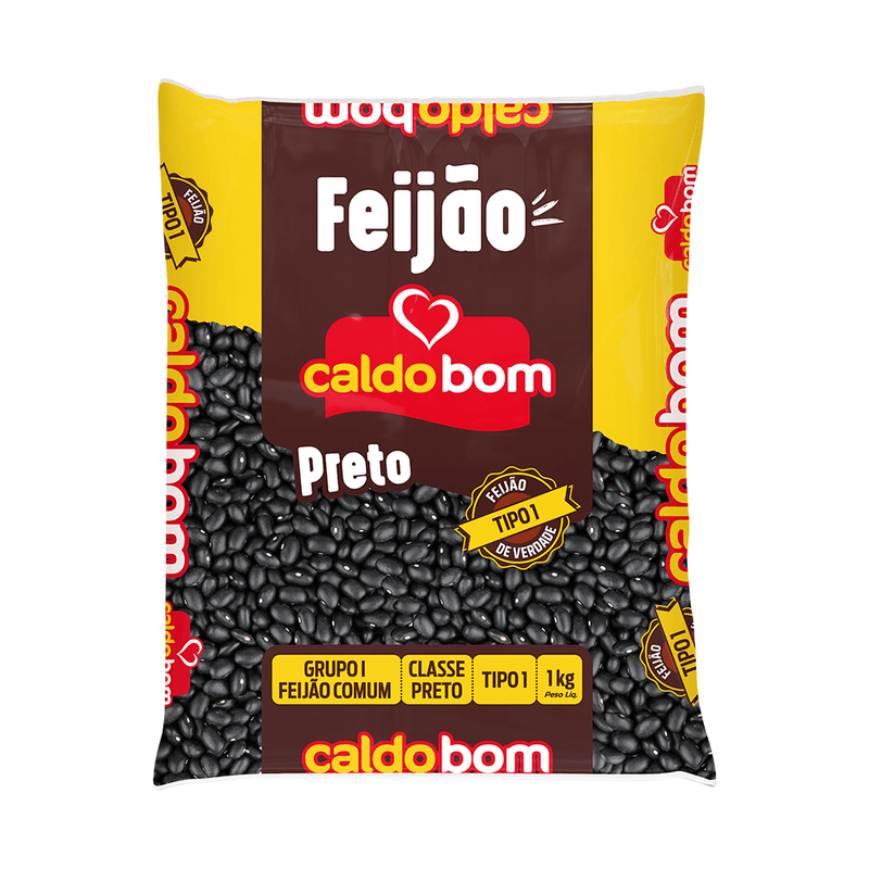 Feijão Preto Tipo 1 Caldo Bom Ouro Pacote 1kg