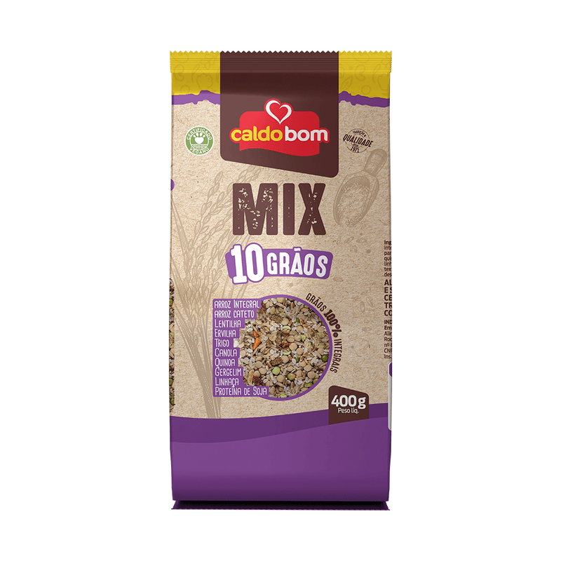 Arroz Integral 10 Grãos Caldo Bom Mix Pacote 400g