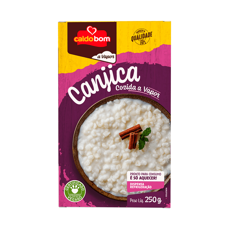 Canjica Branca Cozida no Vapor Caldo Bom Caixa 250g