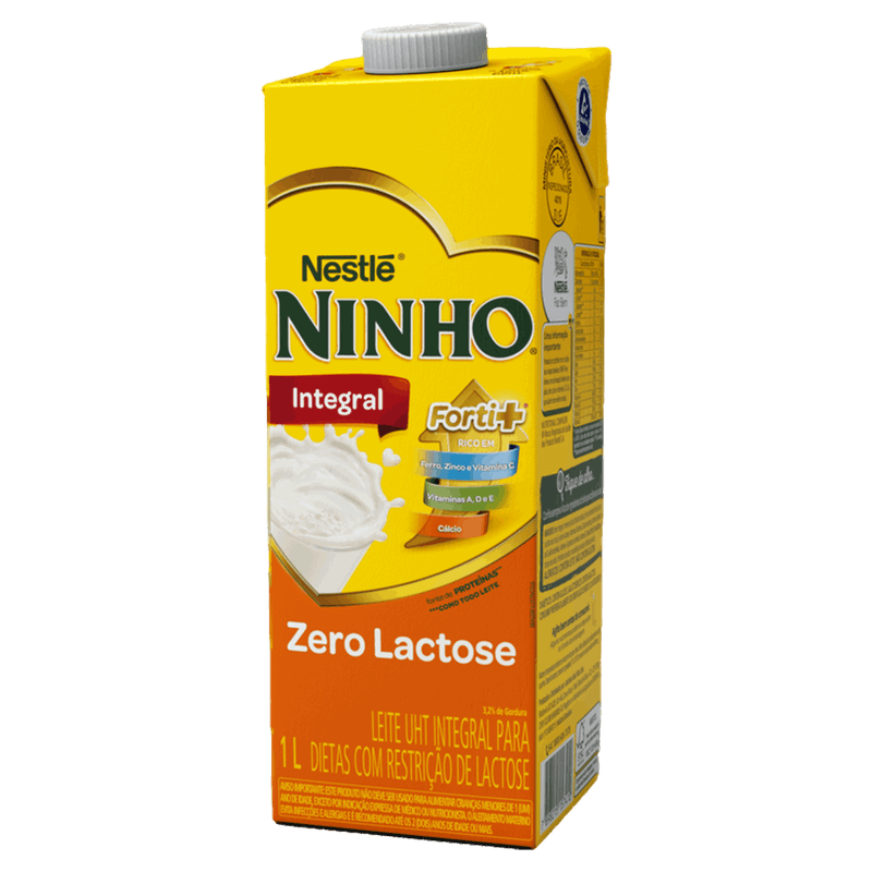 Leite UHT Integral Zero Lactose Ninho Caixa 1l