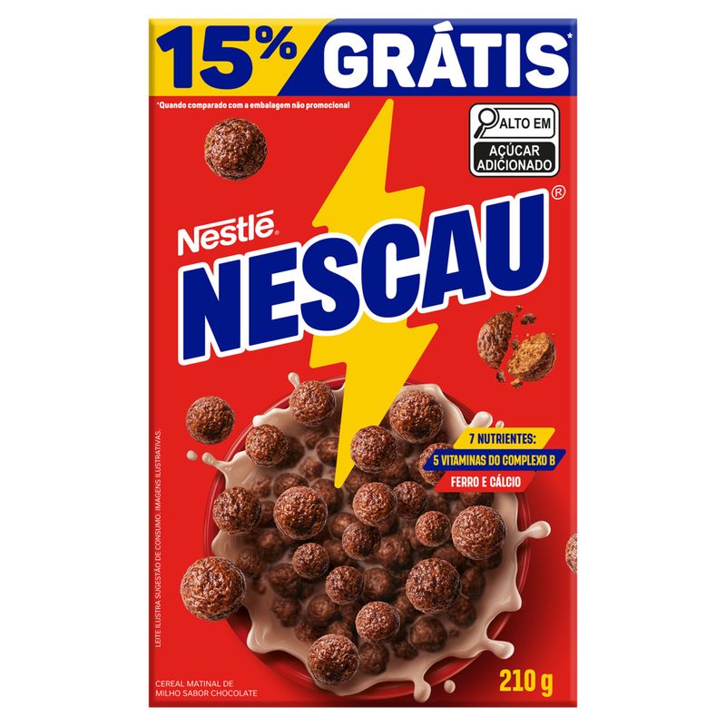 Cereal Matinal Chocolate Nescau Caixa 210g Grátis 15%