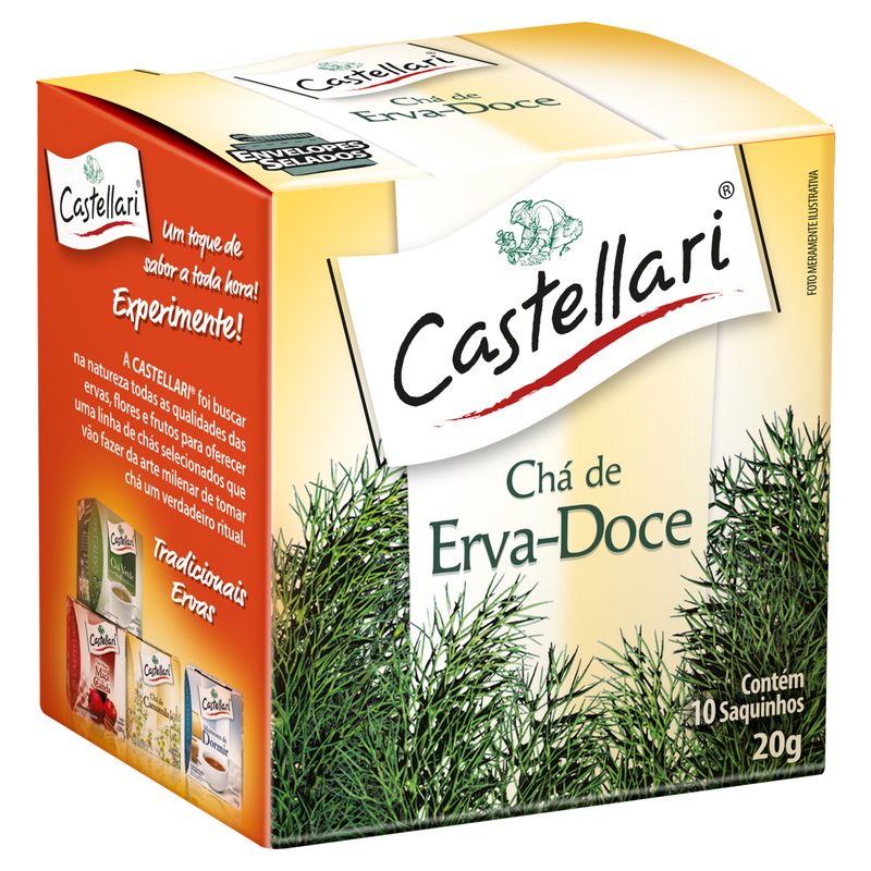 Chá Erva-Doce Castellari Caixa 20g 10 Unidades