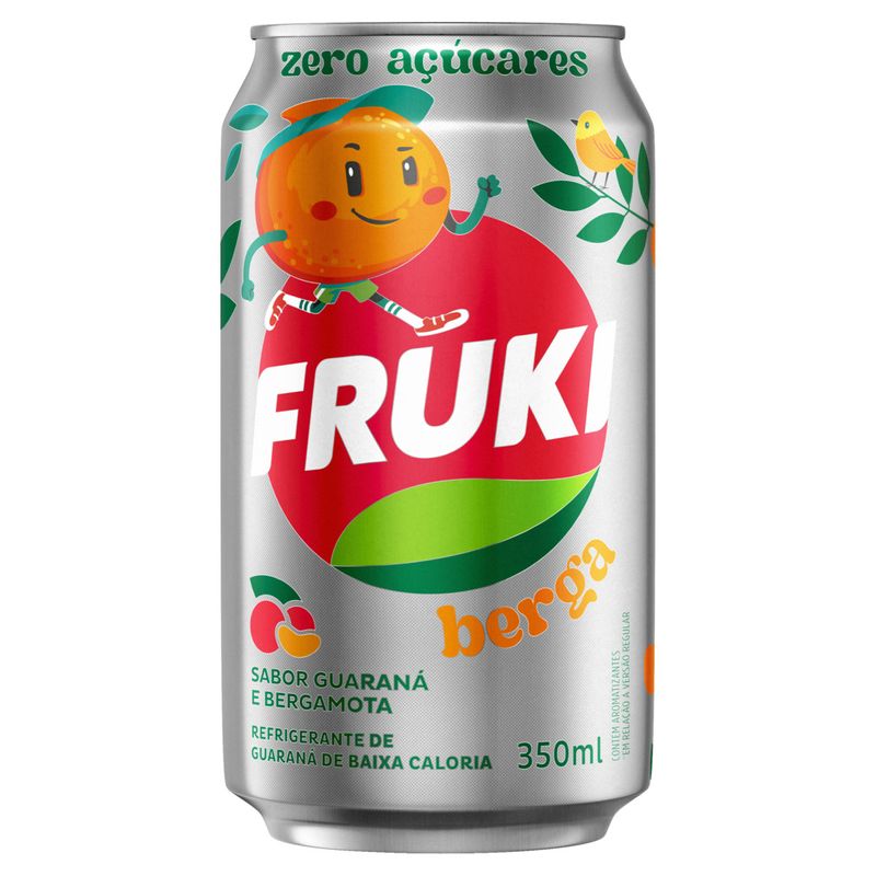 Refrigerante Guaraná e Bergamota Zero Açúcar Fruki Lata 350ml