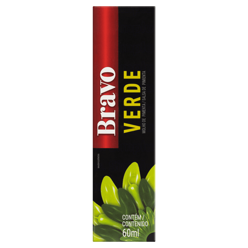 Molho de Pimenta-Verde Bravo Frasco 60ml