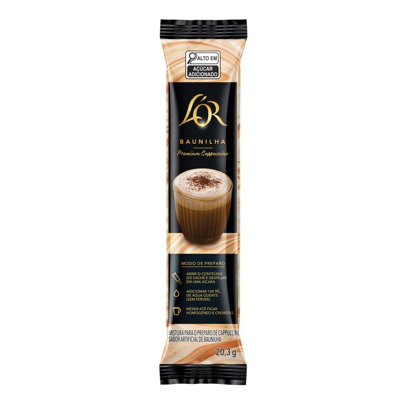 Cappuccino Solúvel Baunilha L´or Premium Sachê 20,3g