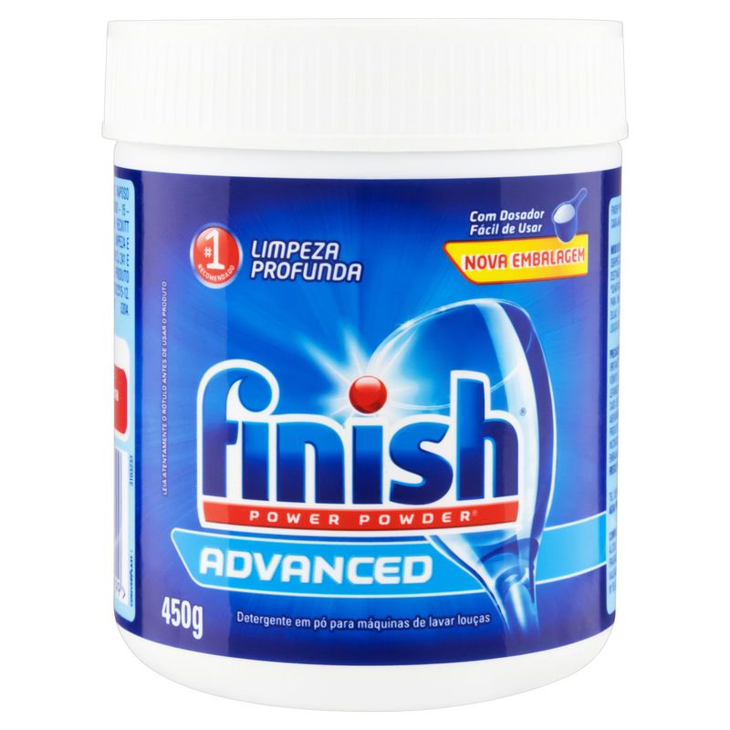 Detergente Pó Lava Louça Finish Power Pote 450g