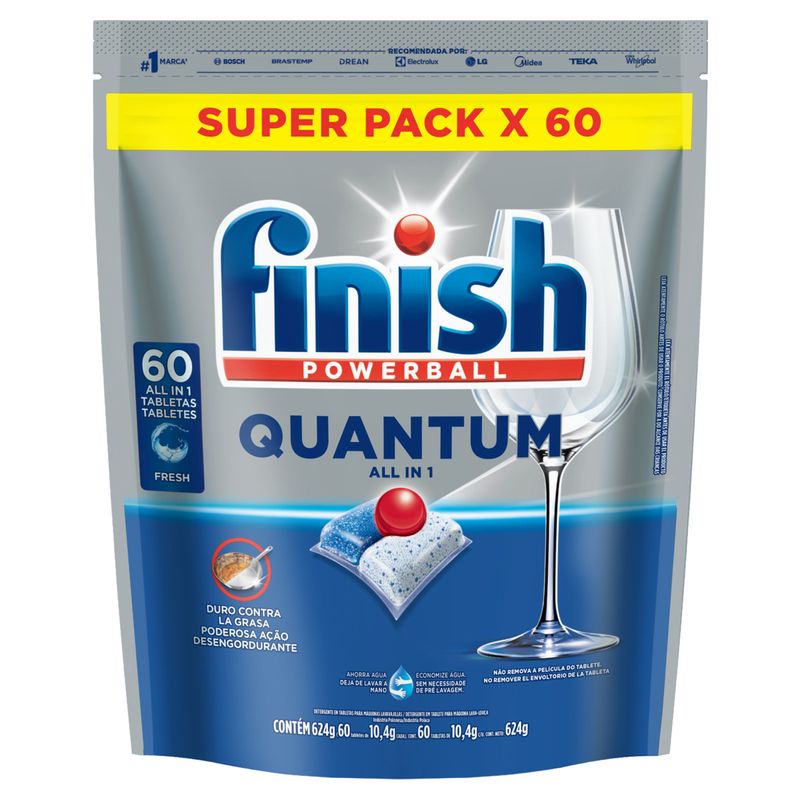 Detergente Tablete Lava Louças Finish Powerball Pacote 60 unidades