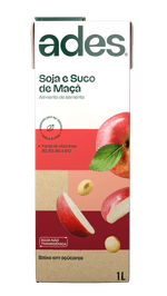 Bebida à Base de Soja Maçã Ades Caixa 1l