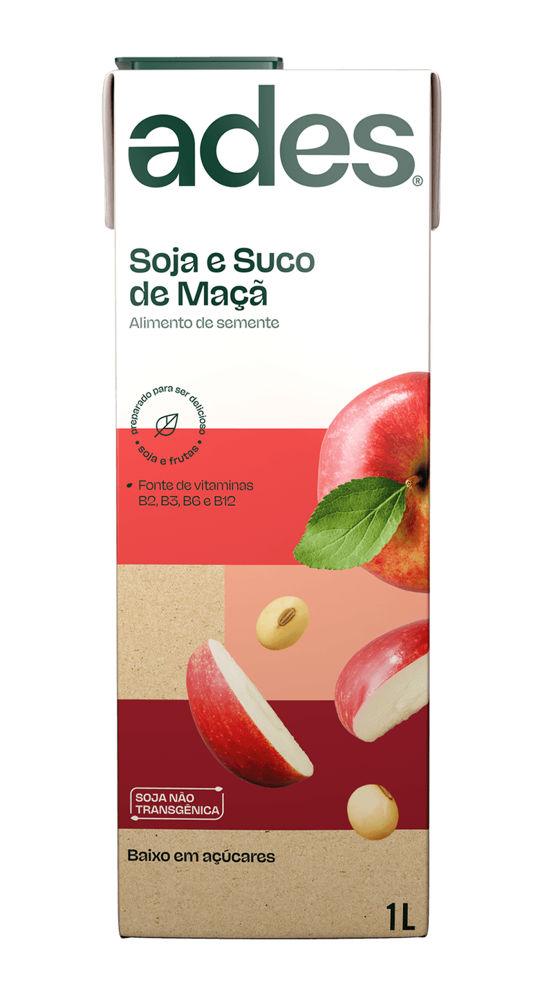 Bebida à Base de Soja Maçã Ades Caixa 1l
