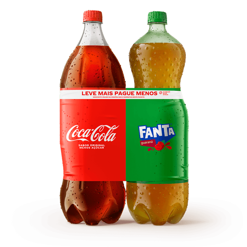 Kit Refrigerante Coca-Cola Original + Guaraná Fanta 2l Cada Leve Mais Pague Menos