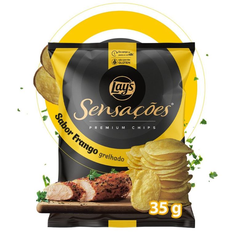 Batata Frita Lisa Chips Frango Grelhado Lay's Sensações Premium Pacote 35g