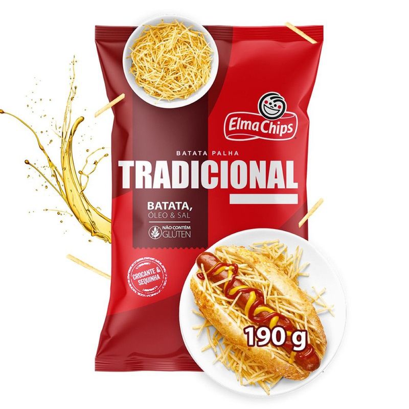 Batata Palha Tradicional Elma Chips Pacote 190g