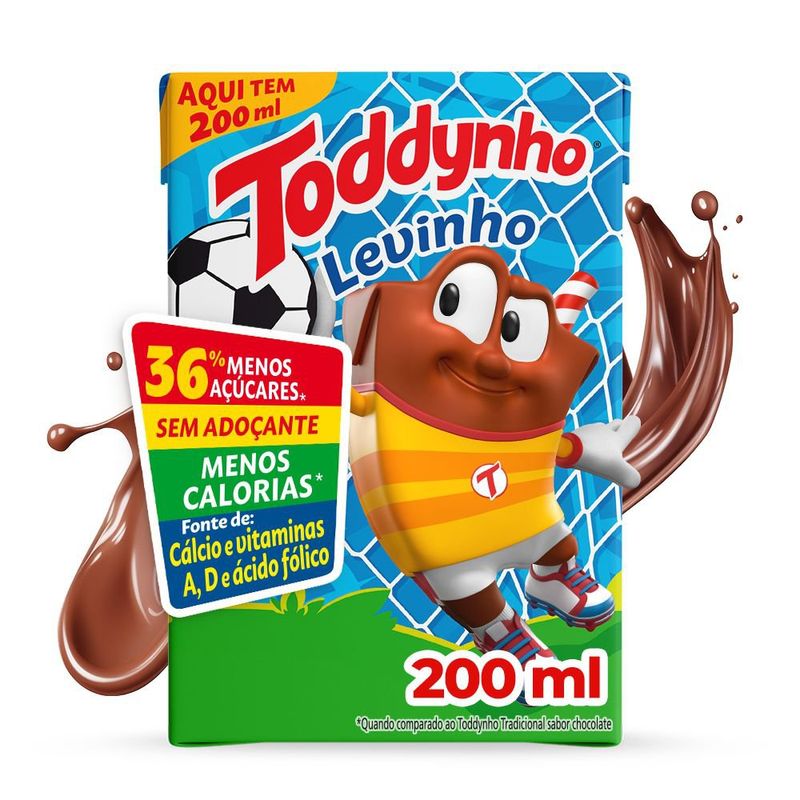 Bebida Láctea UHT Chocolate Toddynho Levinho Caixa 200ml
