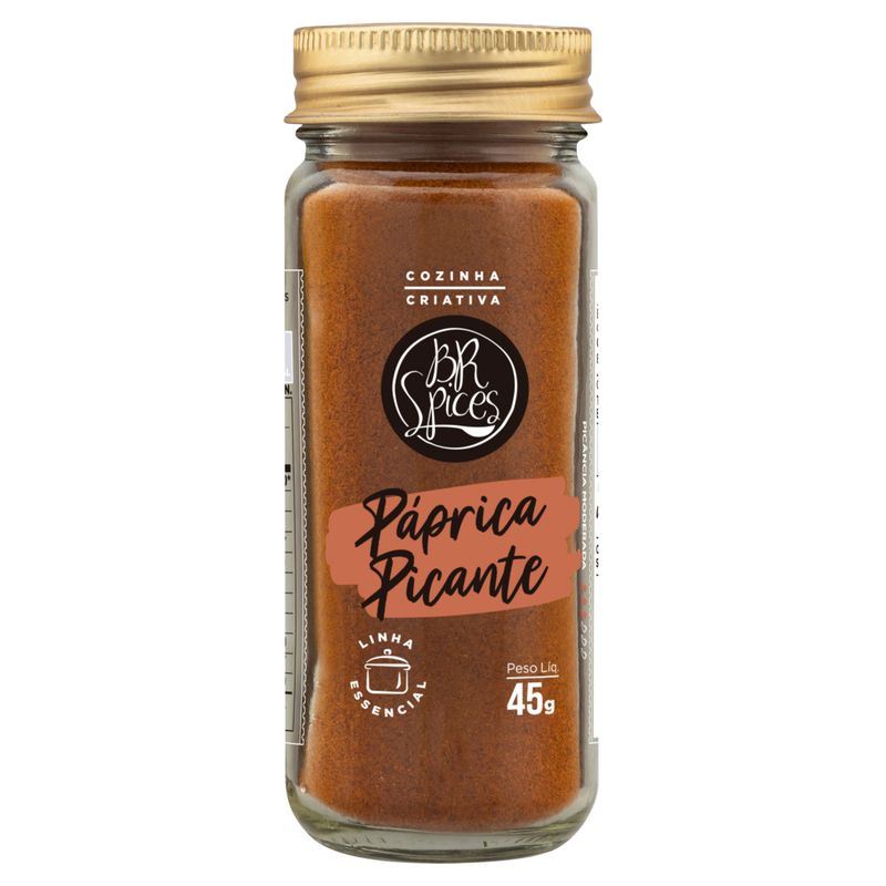 Páprica Picante com Tampa Dosadora BR Spices Essencial Vidro 45g