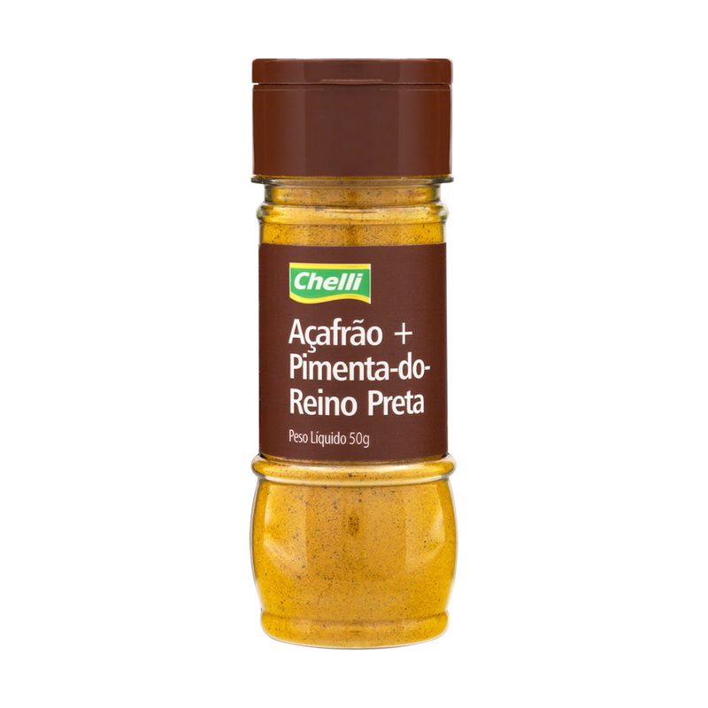 Açafrão com Pimenta-do-Reino Preta Chelli Frasco 50g