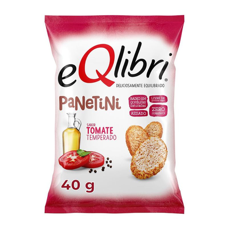 Snack de Trigo Tomate Temperado Eqlibri Panetini Pacote 40g