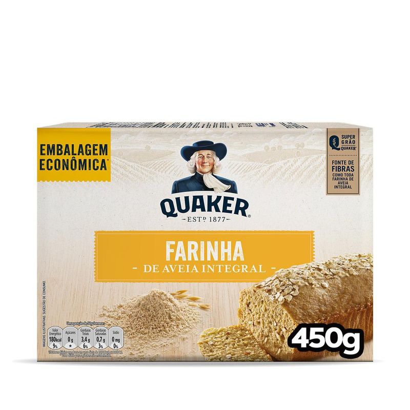 Farinha de Aveia Quaker Caixa 450g Embalagem Econômica