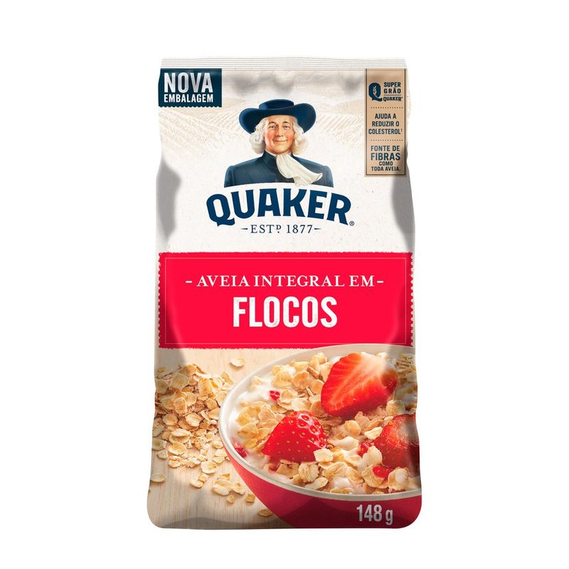 Aveia em Flocos Integral Quaker Pacote 148g