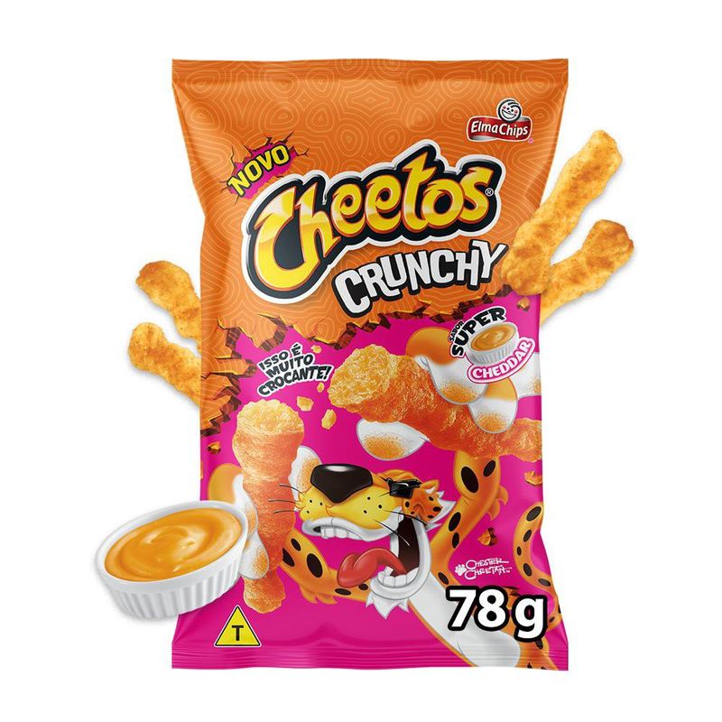 Salgadinho de Milho Crunchy Super Cheddar Cheetos Pacote 78g