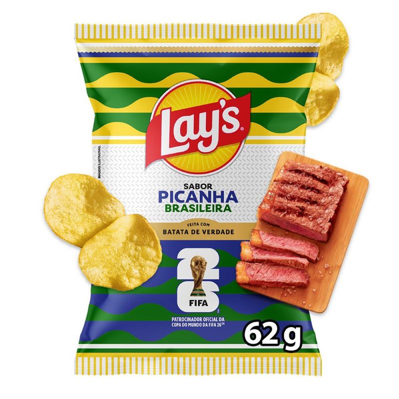 Batata Frita Lisa Picanha Brasileira FIFA Lay's Pacote 62g