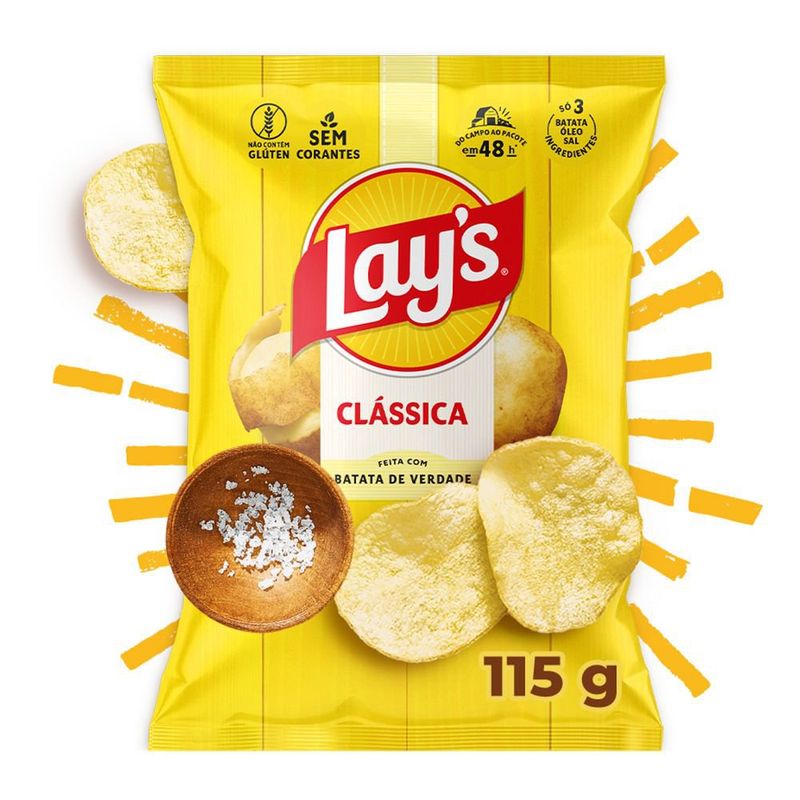 Batata Frita Lisa Clássica Lay's Pacote 115g