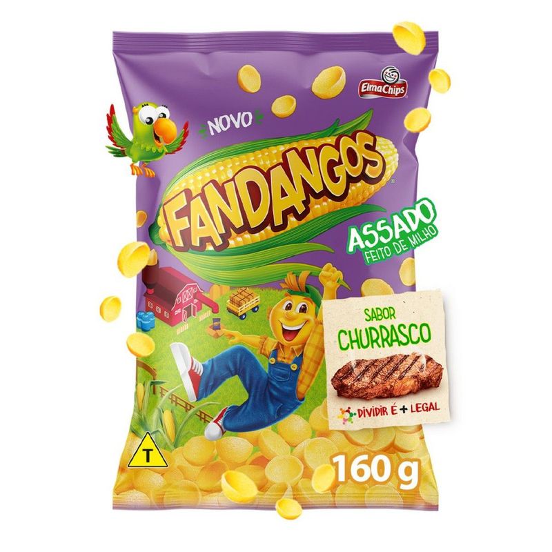 Salgadinho de Milho Churrasco Fandangos Pacote 160g
