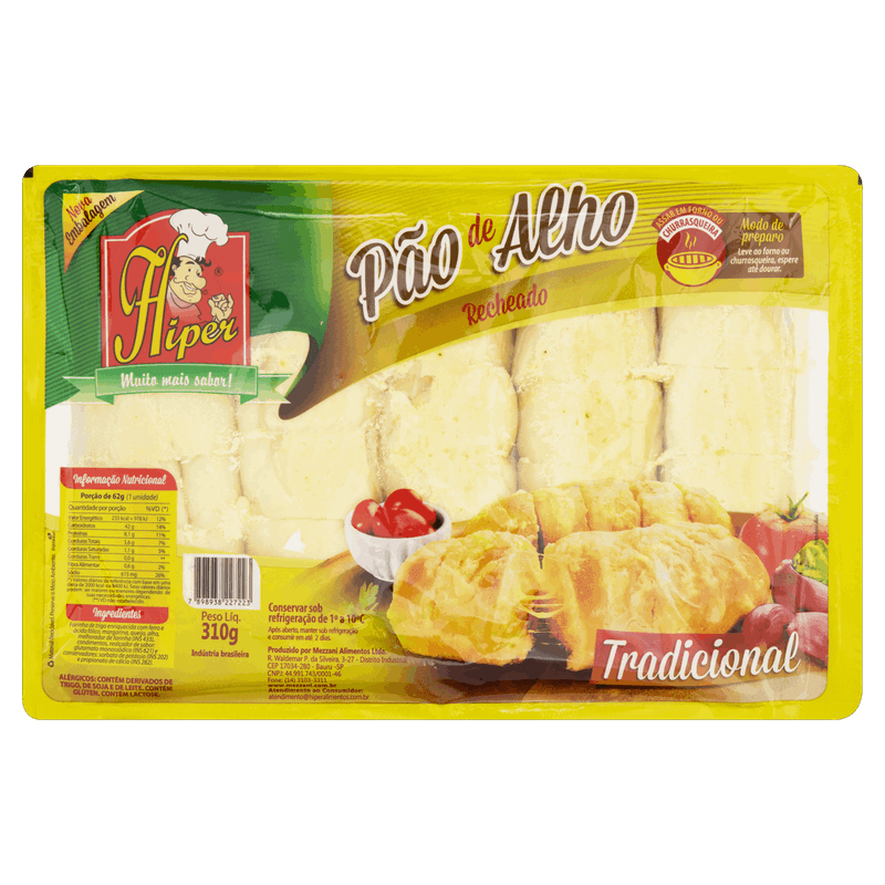 Pão de Alho Tradicional Hiper Bandeja 310g