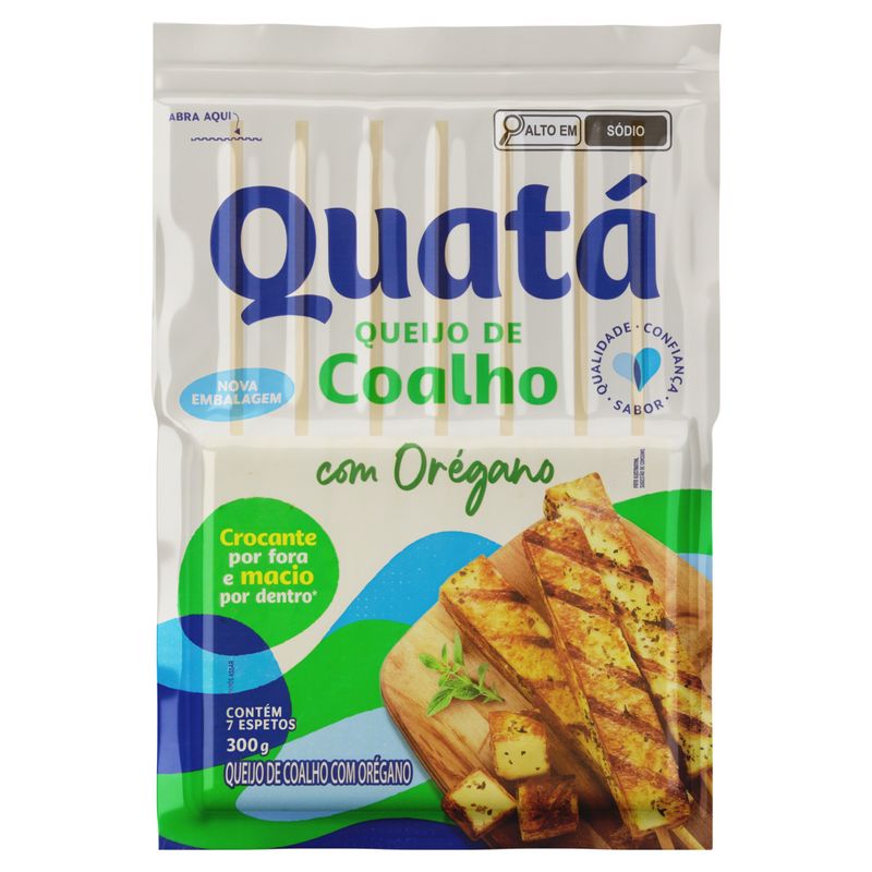 Queijo Coalho em Espeto com Orégano Quatá 300g 7 Unidades