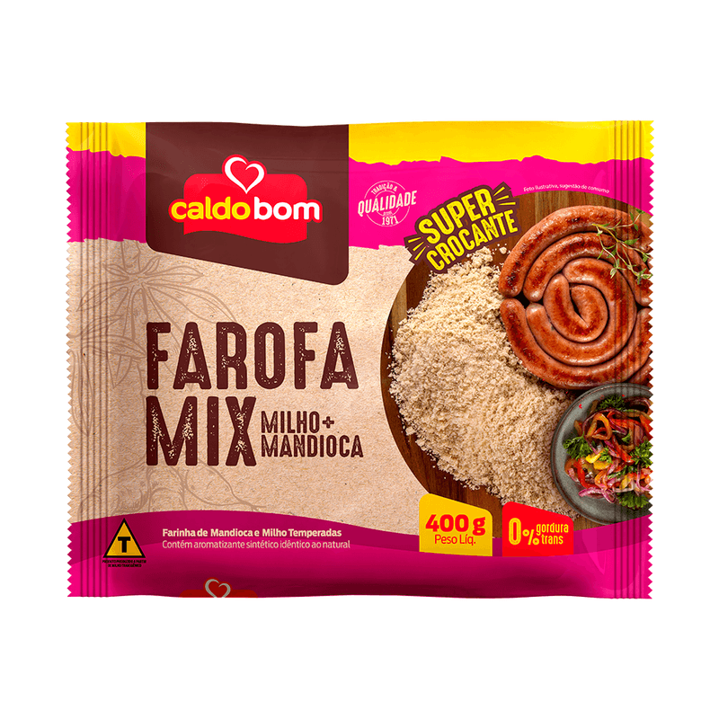 Farofa de Milho e Mandioca Caldo Bom Mix Pacote 400g