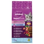 Alimento para Gatos Castrados Adultos Salmão & Linhaça Whiskas Superfoods Pacote 2,7kg