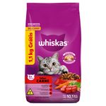 Alimento para Gatos Adultos Carne Whiskas Pacote 10,1kg Grátis 1,1kg
