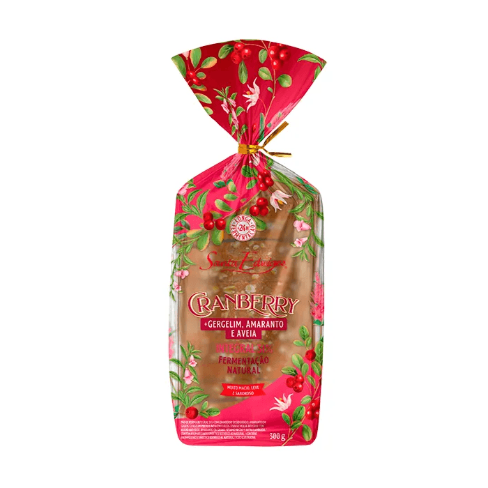 Pao Santa Edwiges Cranberry Gergelim, Amaranto e Aveia Pacote 300g