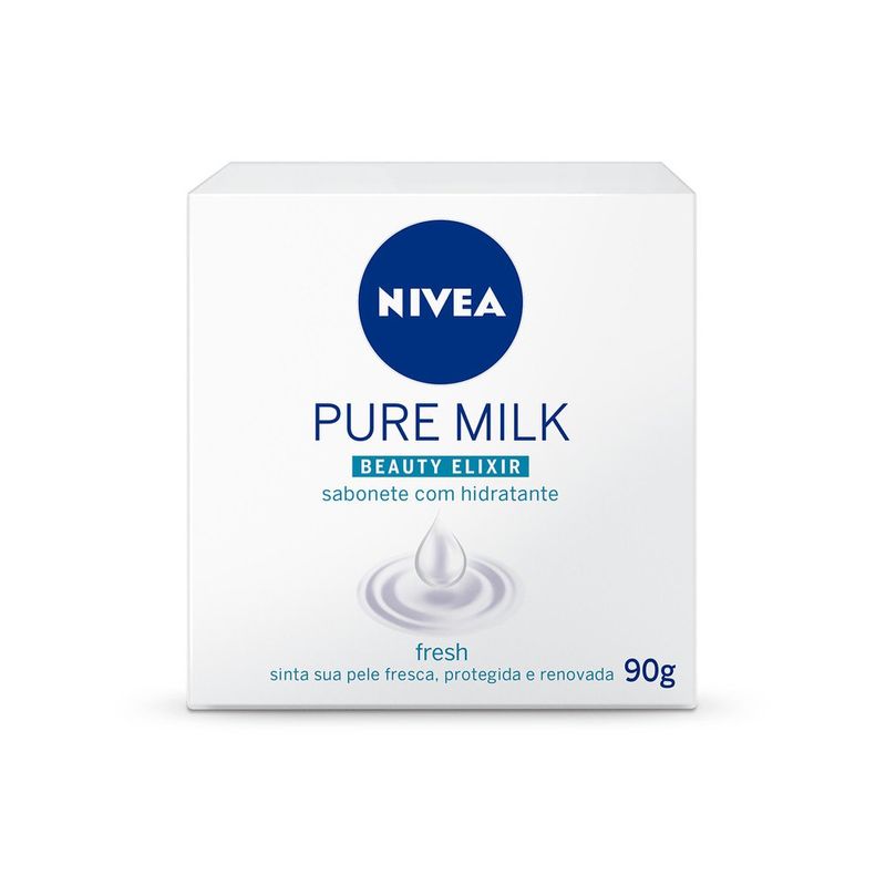 Sabonete Barra Hidratante Fresh Nivea Pure Milk Beauty Elixir Caixa 90g