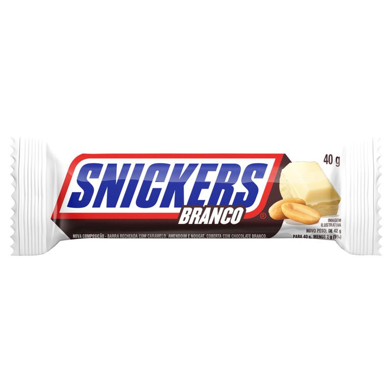 Chocolate Branco Snickers Pacote 40g