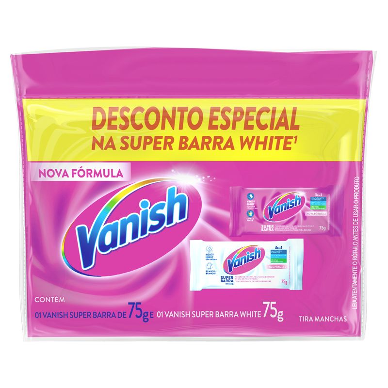 Kit Tira-Manchas Barra Roupas Brancas + Coloridas Vanish 75g Cada