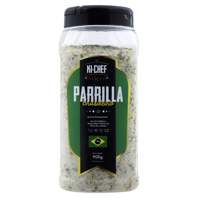 Sal de Parrilla Brasileiro Ki-Chef Sabores do Mundo Frasco 900g
