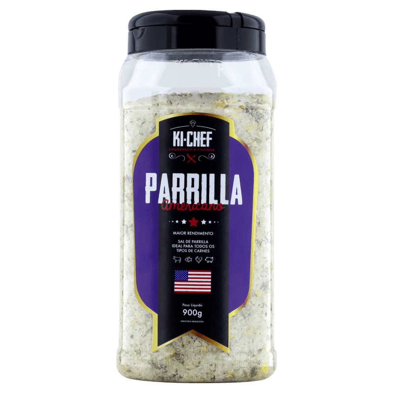 Sal de Parrilla Americano Ki-Chef Sabores do Mundo Frasco 900g
