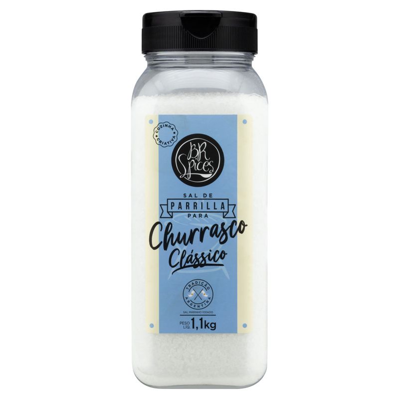 Sal de Parrilla Argentino Clássico BR Spices Churrasco Frasco 1,1kg