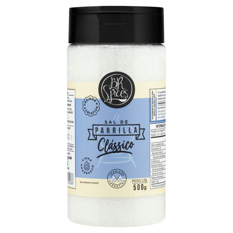 Sal de Parrilla Argentino Clássico BR Spices Churrasco Frasco 500g