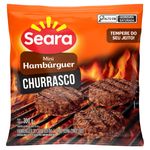 Mini-Hambúrguer de Carne Bovina e Suína Seara Churrasco Pacote 300g 6 Unidades