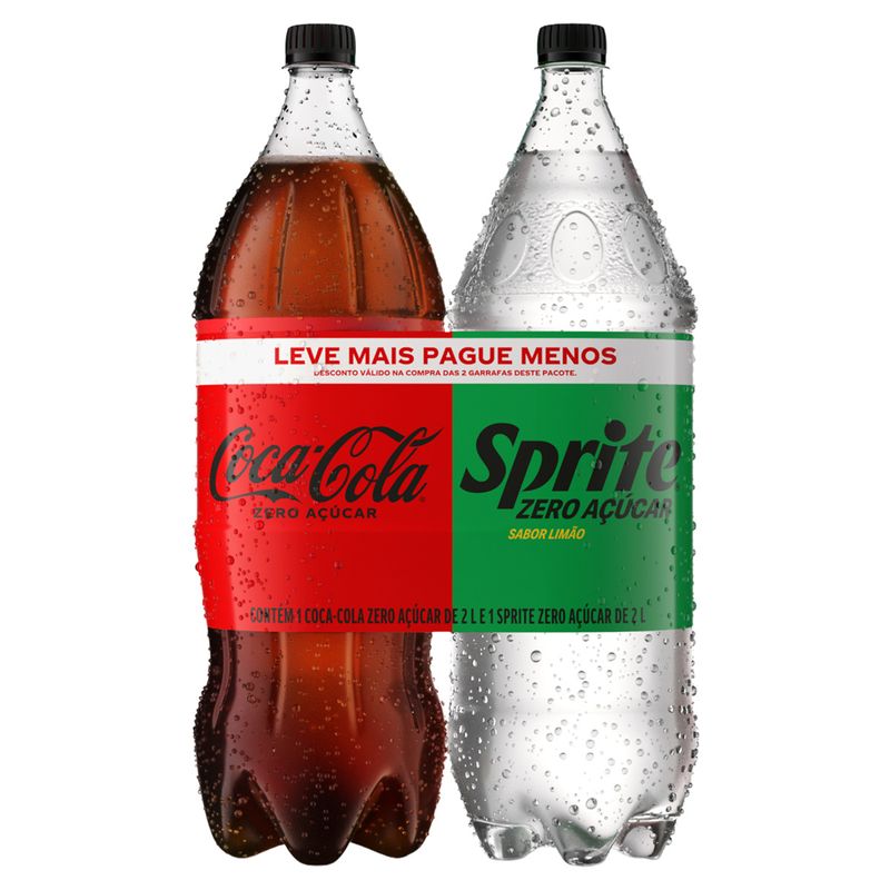 Kit Refrigerante Coca-Cola Zero + Sprite Limão Zero Açúcar 2l Cada Leve Mais Pague Menos